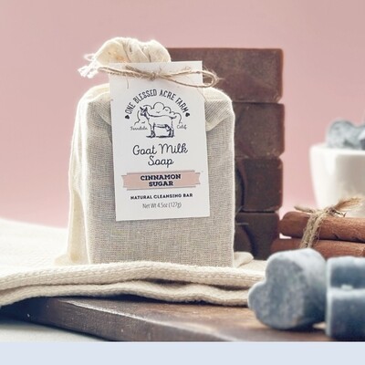 Cinnamon Sugar Goat Milk Bar Soap, Natural Cleansing Bar