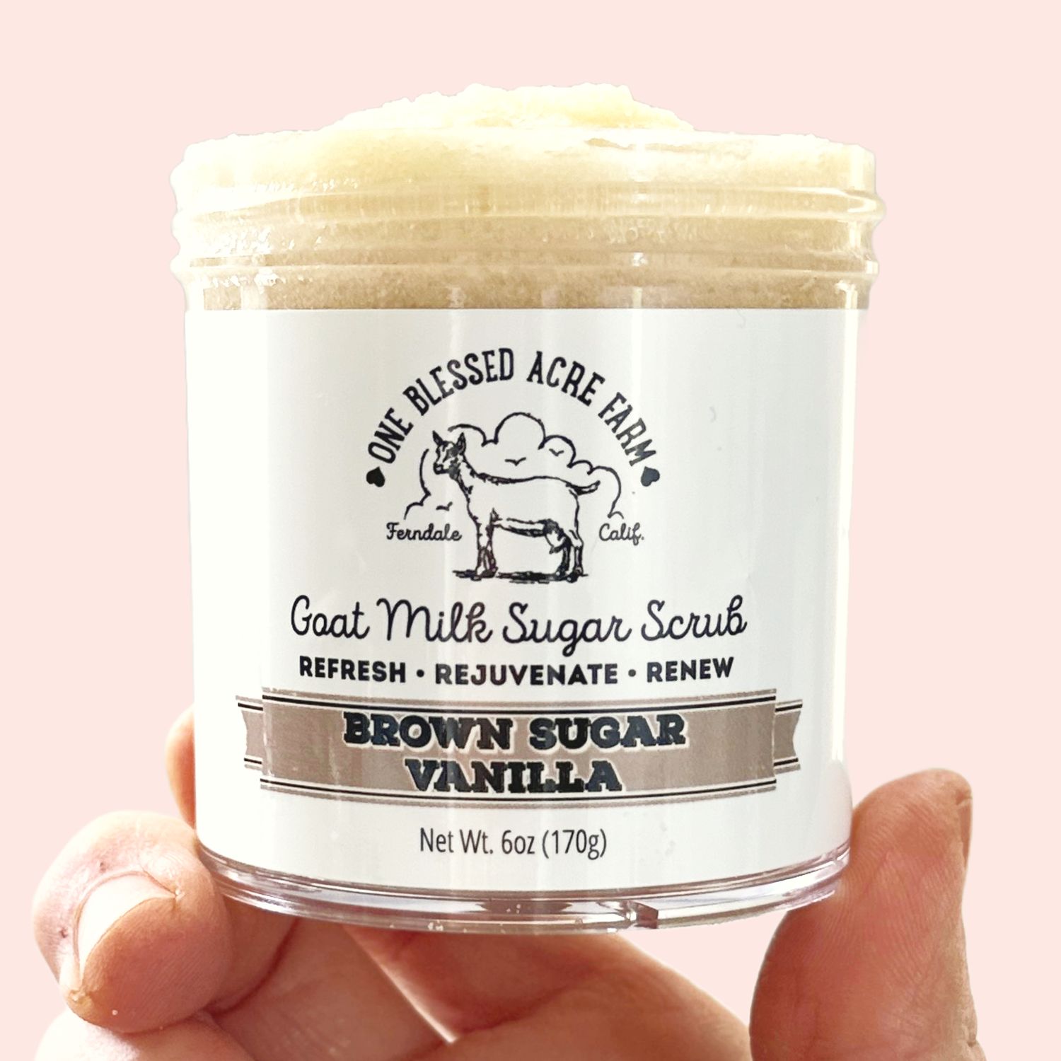 Brown Sugar Vanilla Emulsified Sugar Scrub with Goat Milk, Exfoliating Scrub