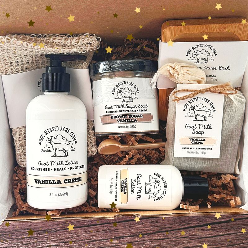 Vanilla Soap Lotion Gift Set Holiday Gift Vanilla Skincare Gift Box Lotion Gift Set For Sensitive Skin Vanilla Scented Bath & Body Gift For Her