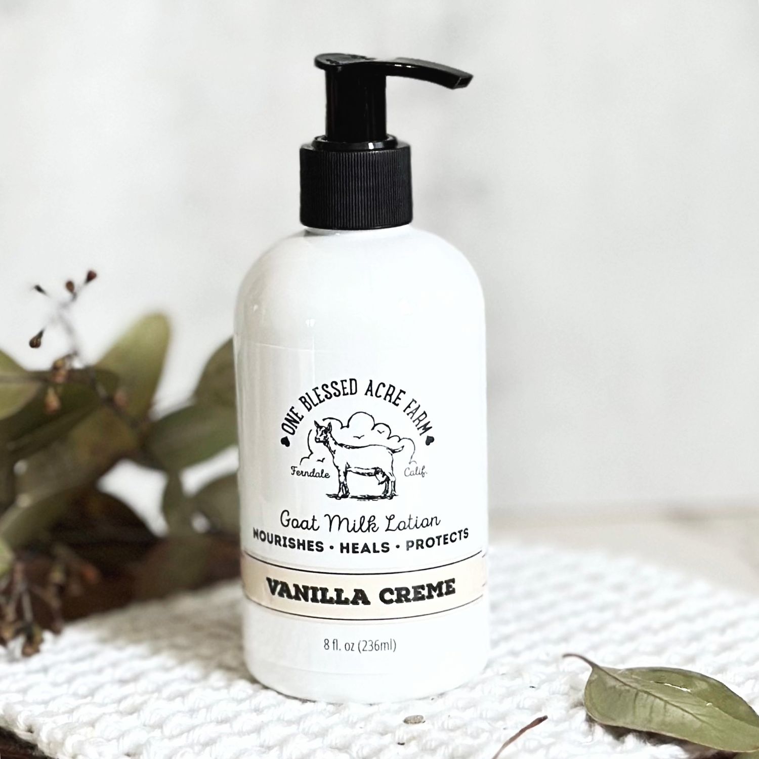 Vanilla Creme Goat Milk Lotion Hand Cream Body Lotion, Lotion & Soap Sets: Single 8 ounce lotion, Add Ons to Make Gift Sets: No Add Ons