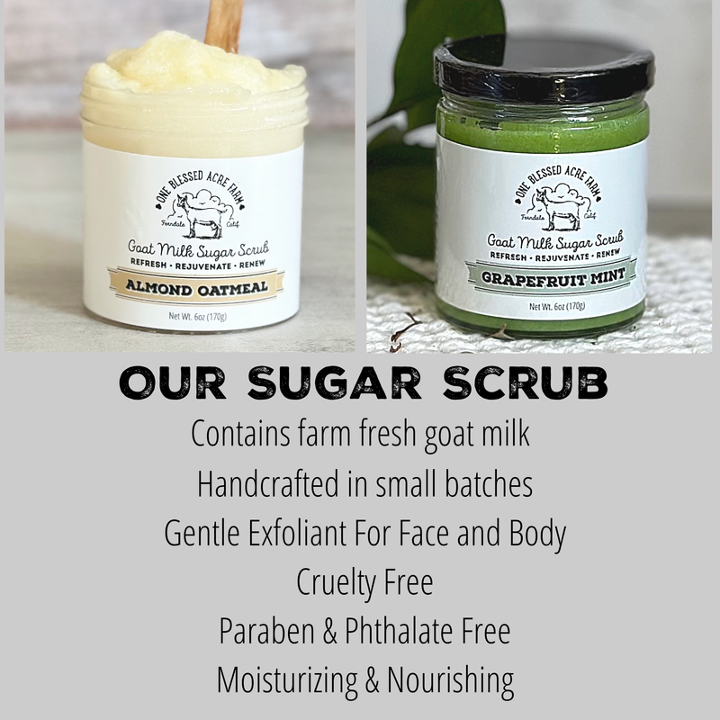 Rose Emulsified Sugar Scrub with Goat Milk, Exfoliating Scrub