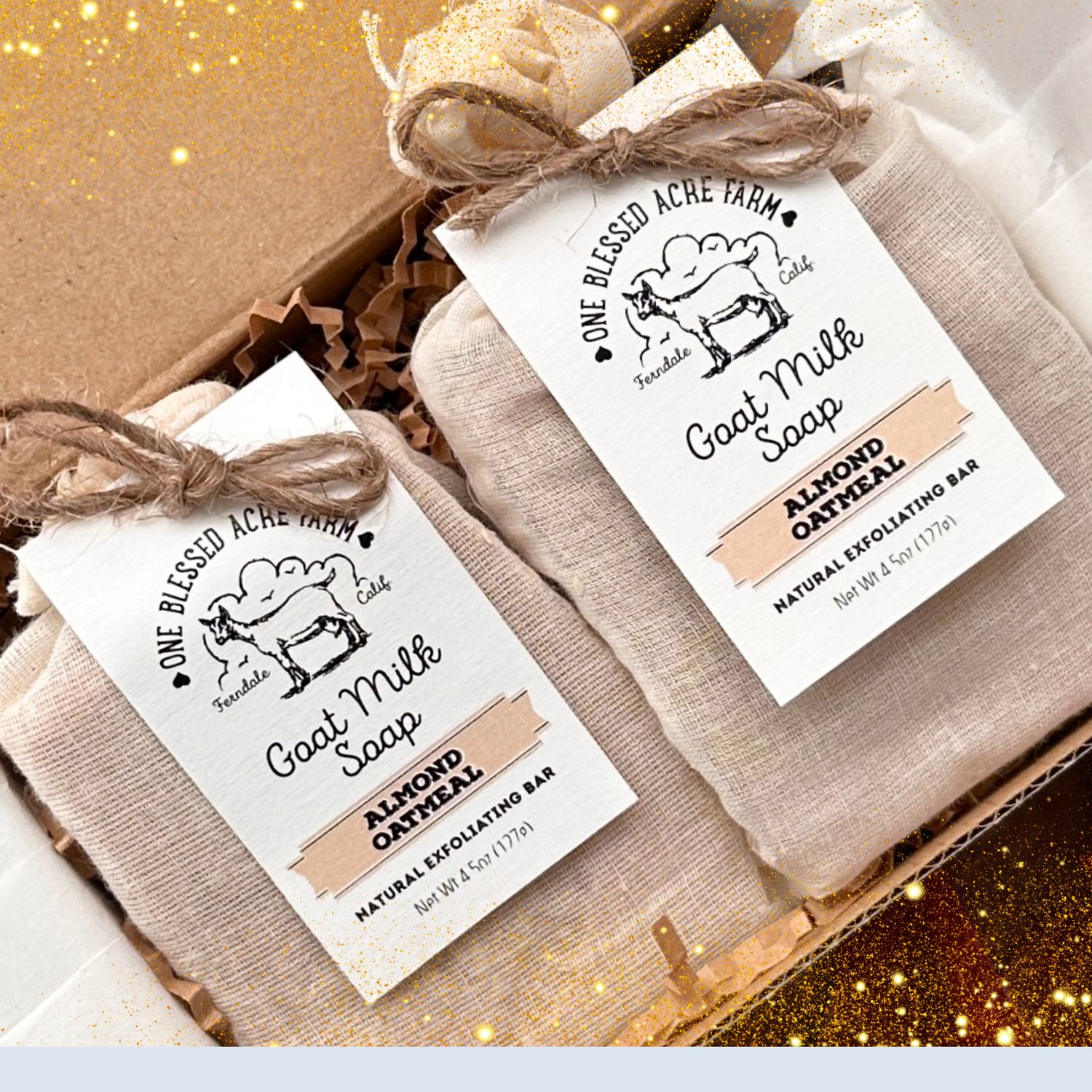 Almond Soap Lotion Gift Set Holiday Gift Almond Skincare Gift Box Lotion Gift Set For Sensitive Skin Almond Scented Bath & Body Gift For Her, Collections: 2 PKG Goat Milk Bar Soap, Add Ons: No Add Ons