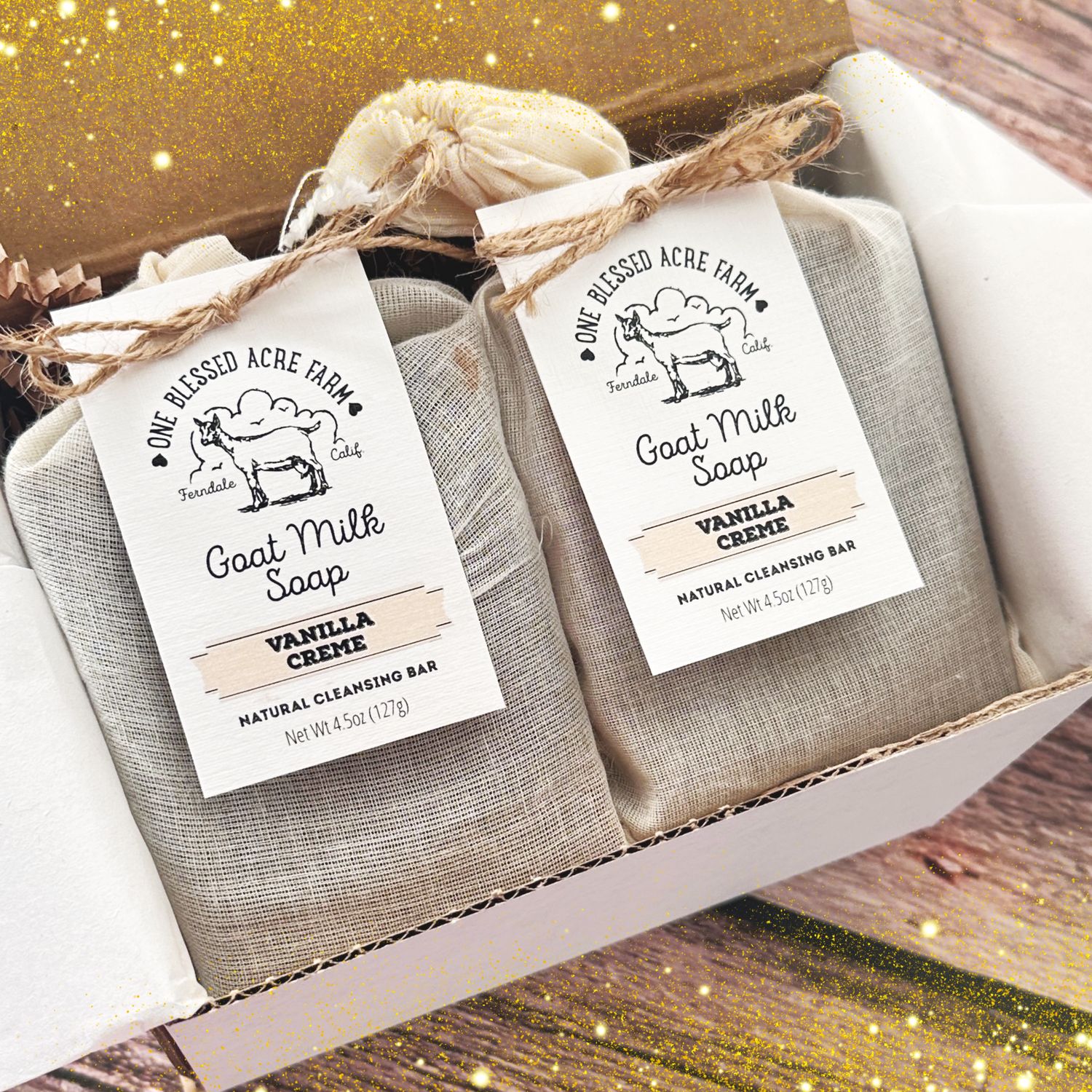 Vanilla Soap Lotion Gift Set Holiday Gift, Collections: 2 PKG Goat Milk Bar Soap, Add Ons: No Add Ons