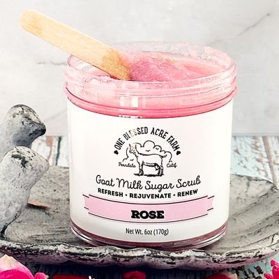 Rose Emulsified Sugar Scrub with Goat Milk, Exfoliating Scrub