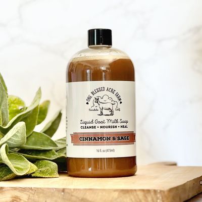 Cinnamon & Sage Goat Milk Liquid Soap for Hand and Body Cinnamon & Sage Goat Milk Liquid Soap for Hand and Body