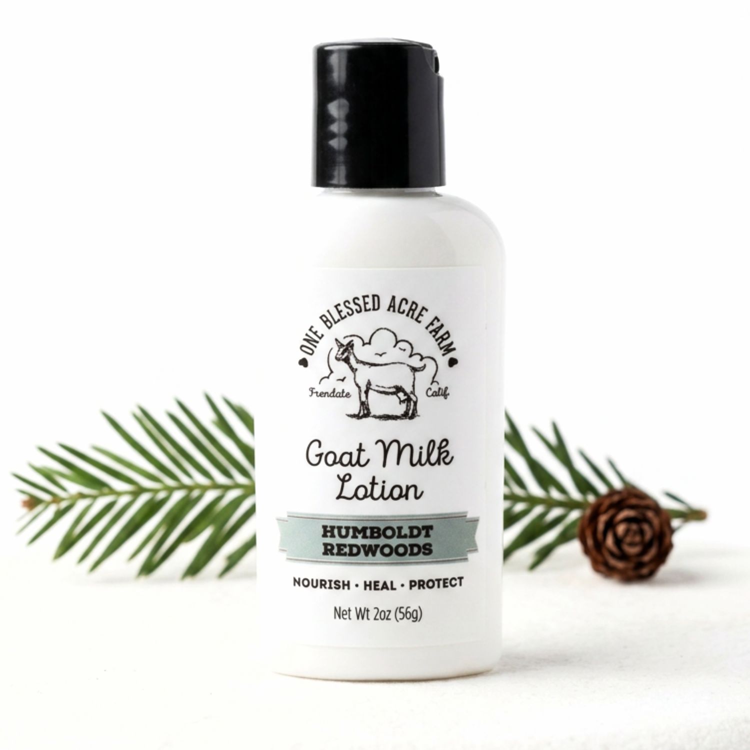 Humboldt Redwoods Goat Milk Lotion Hand Cream Body Lotion Humboldt Redwoods Goat Milk Lotion Hand Cream Body Lotion, Lotion + Bar Soap Set: Single 2 ounce lotion, Add Ons For Gift Set: No Add Ons