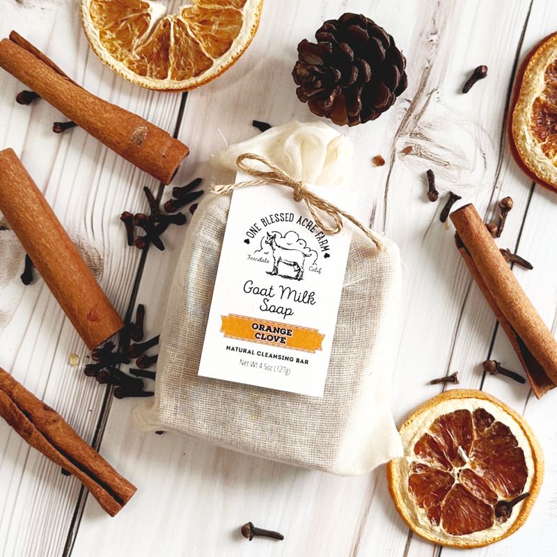 Orange Clove Goat Milk Bar Soap, Natural Cleansing Bar