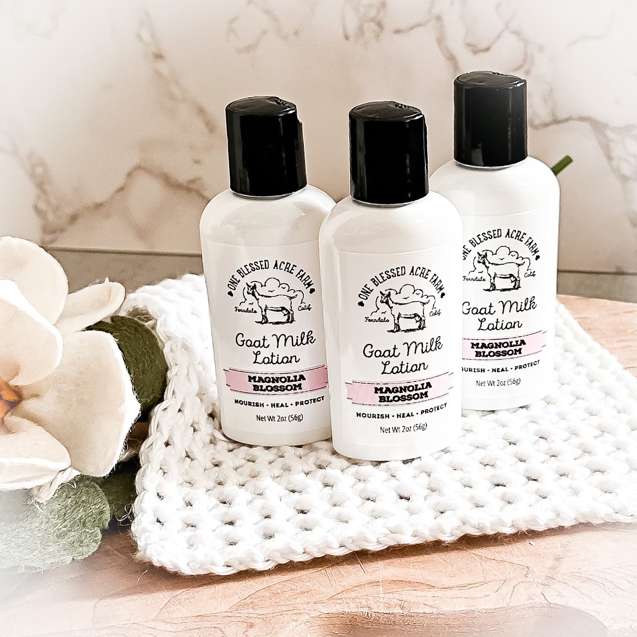 Magnolia Goat Milk Hand Cream Body Lotion, Lotion + Soap Sets: Single 2 ounce lotion, Add On to Create Gift Set: No Add Ons