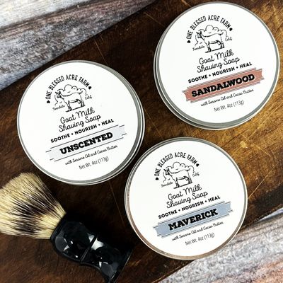 Goat Milk Tallow Shave Soap, Assorted Scents, Wet Shave Men Grooming Kit Goat Milk Shave Soap for Men, Men's Grooming