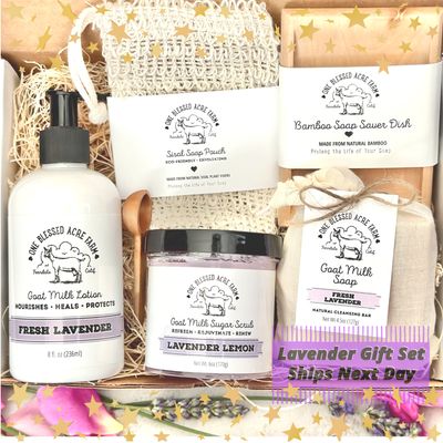 Lavender Customized Lotion, Soap & Sugar Scrub Gift Set