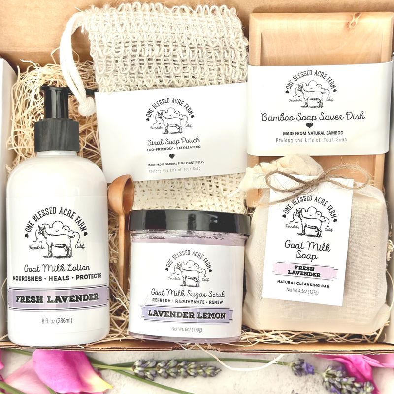 Lavender Customized Lotion, Soap & Sugar Scrub Gift Set