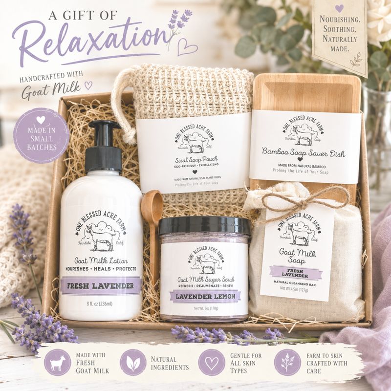 Lavender Customized Lotion, Soap & Sugar Scrub Gift Set