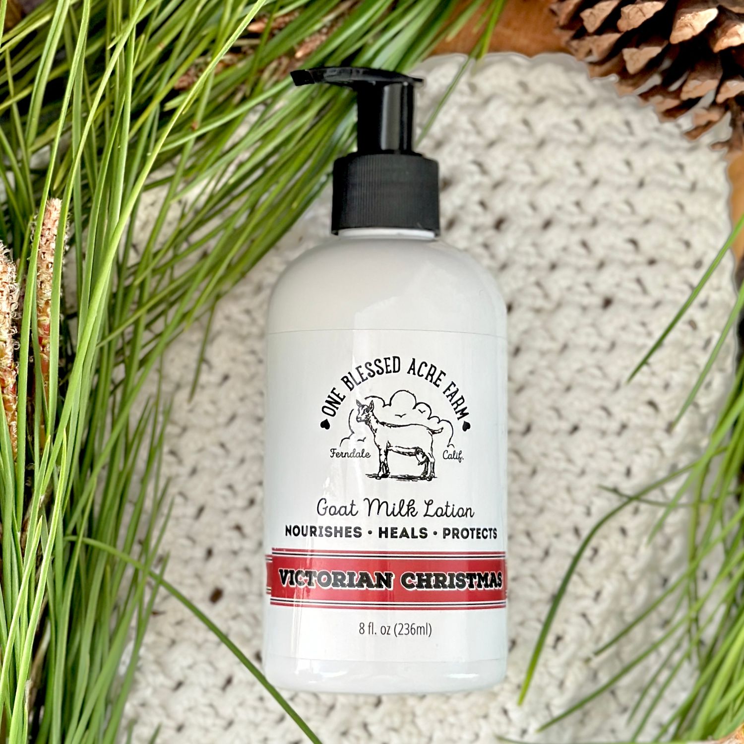 Victorian Christmas Goat Milk Lotion for Hand and Body Victorian Christmas Goat Milk Lotion for Hand and Body, Lotion/Soap Sets: Single 8 ounce lotion, Add Ons For Gift Set: No Add Ons