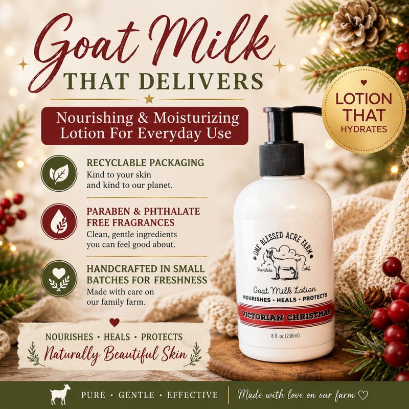 Victorian Christmas Goat Milk Lotion for Hand and Body