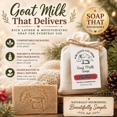 Victorian Christmas Goat Milk Bar Soap, Natural Cleansing Bar
