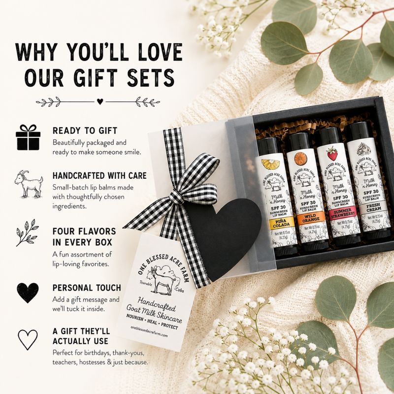 Lip Balm Gift Under 20 Dollar Gift For Women Lip Balm Flavored Goat Milk Lip Balm Gift Set Idea Under 25 Gift
