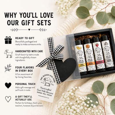 Lip Balm Gift Under 20 Dollar Gift For Women Lip Balm Flavored Goat Milk Lip Balm Gift Set Idea Under 25 Gift