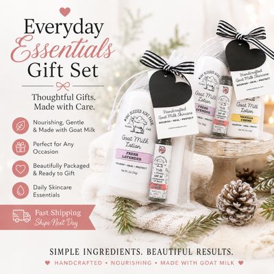 Goat Milk Bath & Body Gift Set | 2 Lotions + Lip Balm
