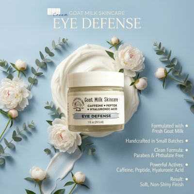 Caffeinated Brightening Eye Cream For Dark Circles Goat Milk Eye Treatment