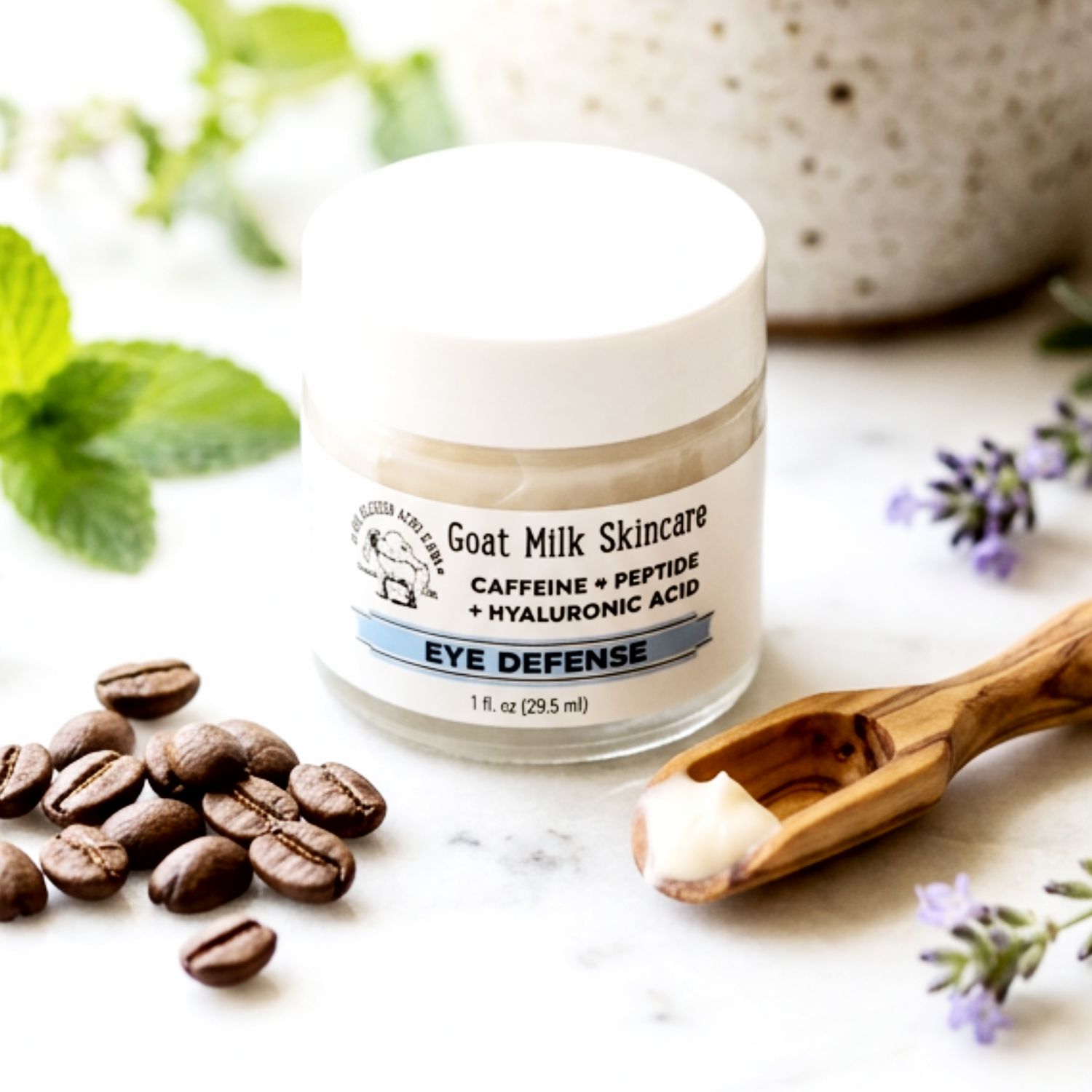 Caffeinated Brightening Eye Cream For Dark Circles Goat Milk Eye Treatment