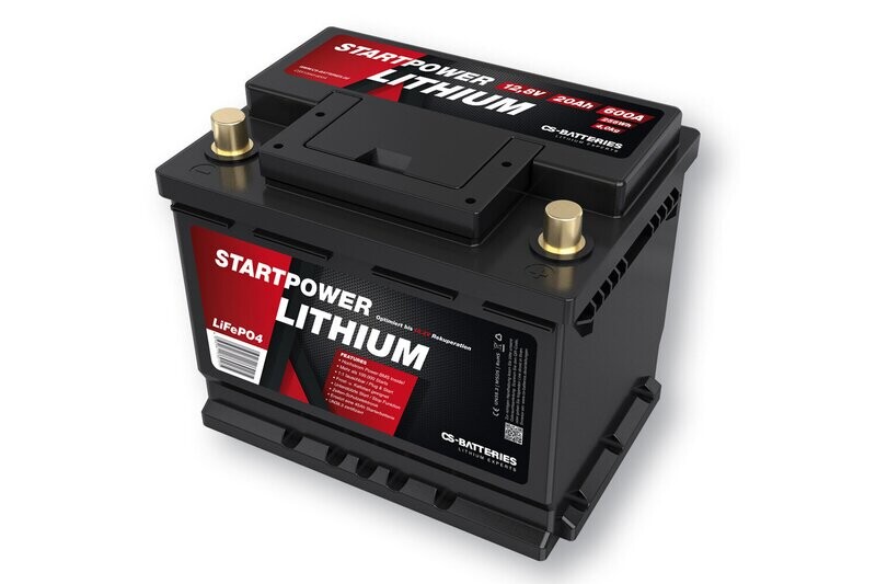 20Ah | 12,8V | 600A | Lithium Starter Batterie | integriertes Multi Dynamic BMS