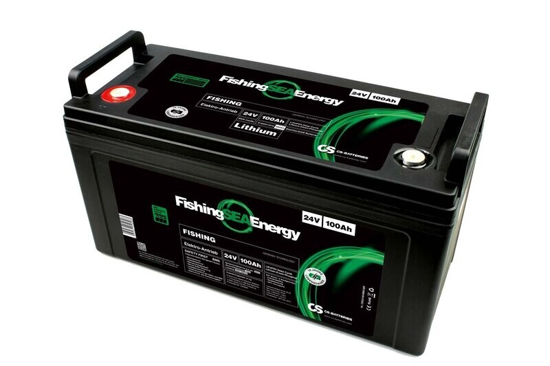 100Ah | 24V | Lithium LiFePO4 FISHING Elektromotor Batterie | integriertes BMS | 21,0kg