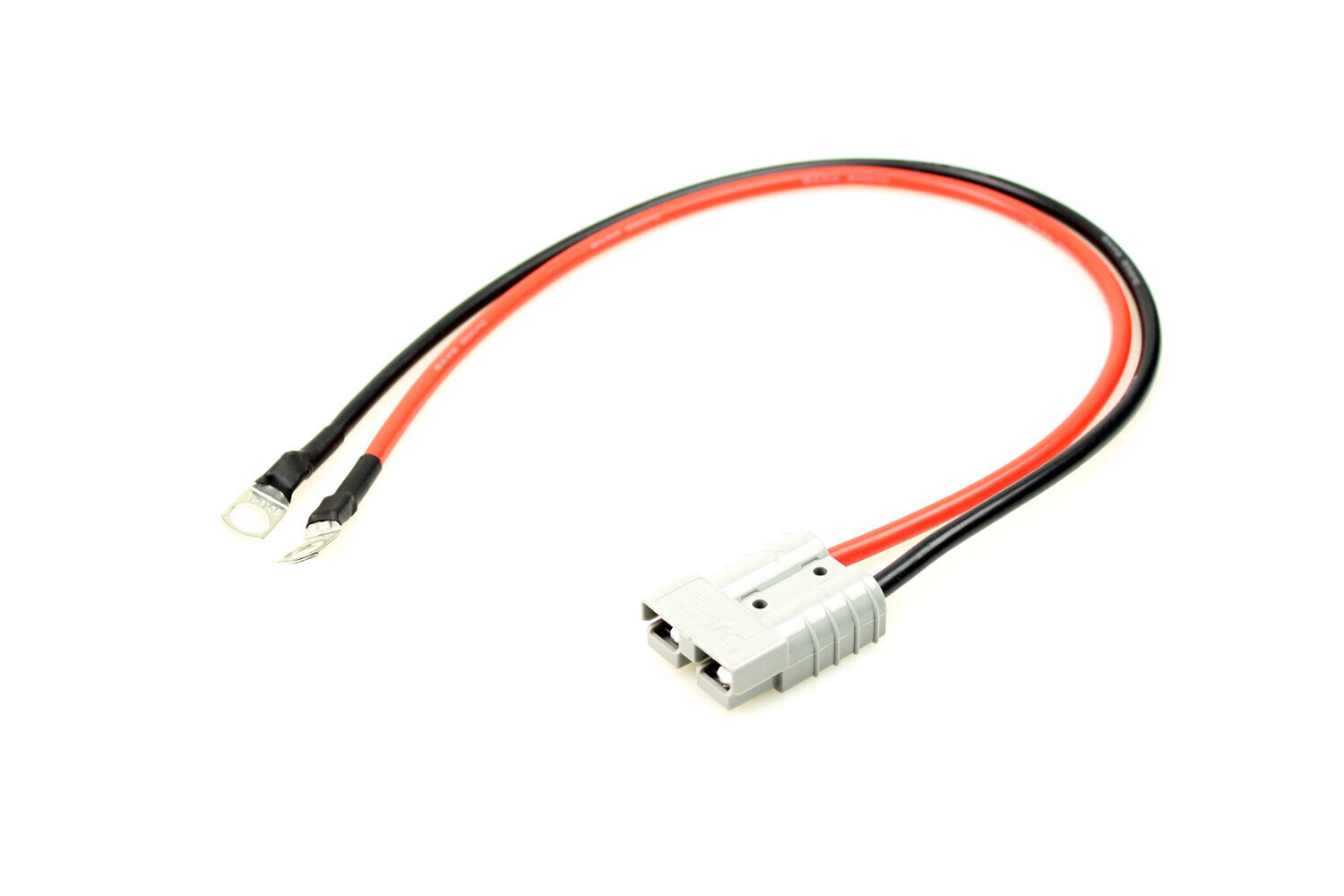 Lade-Adapterkabel 8,4qmm AWG 8 mit grauem Anderson-Batterie Stecker und M8 Ringschuh -500mm-