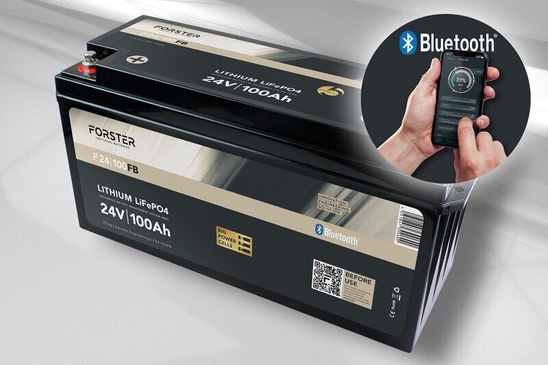 100Ah | 25,6V | FORSTER Lithium Fishing Batterie | integriertes BMS | 25,0kg