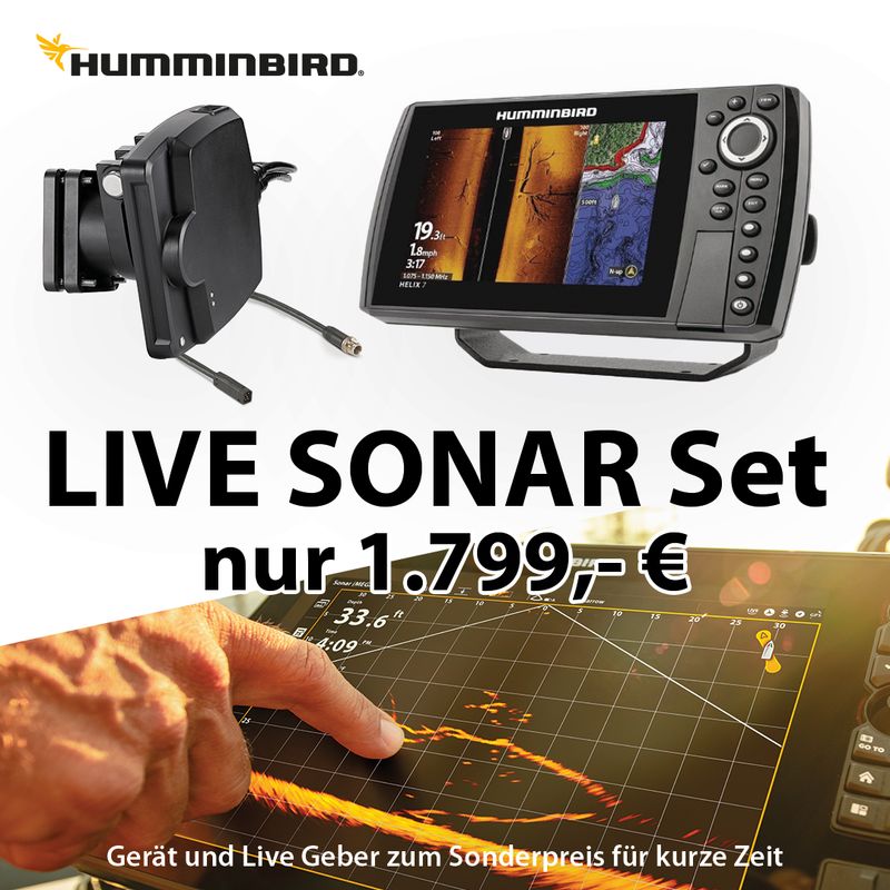 Humminbird LIVE SONAR Set - Helix 7 Chirp Mega SI G4N, Mega Live 1 & Adapter