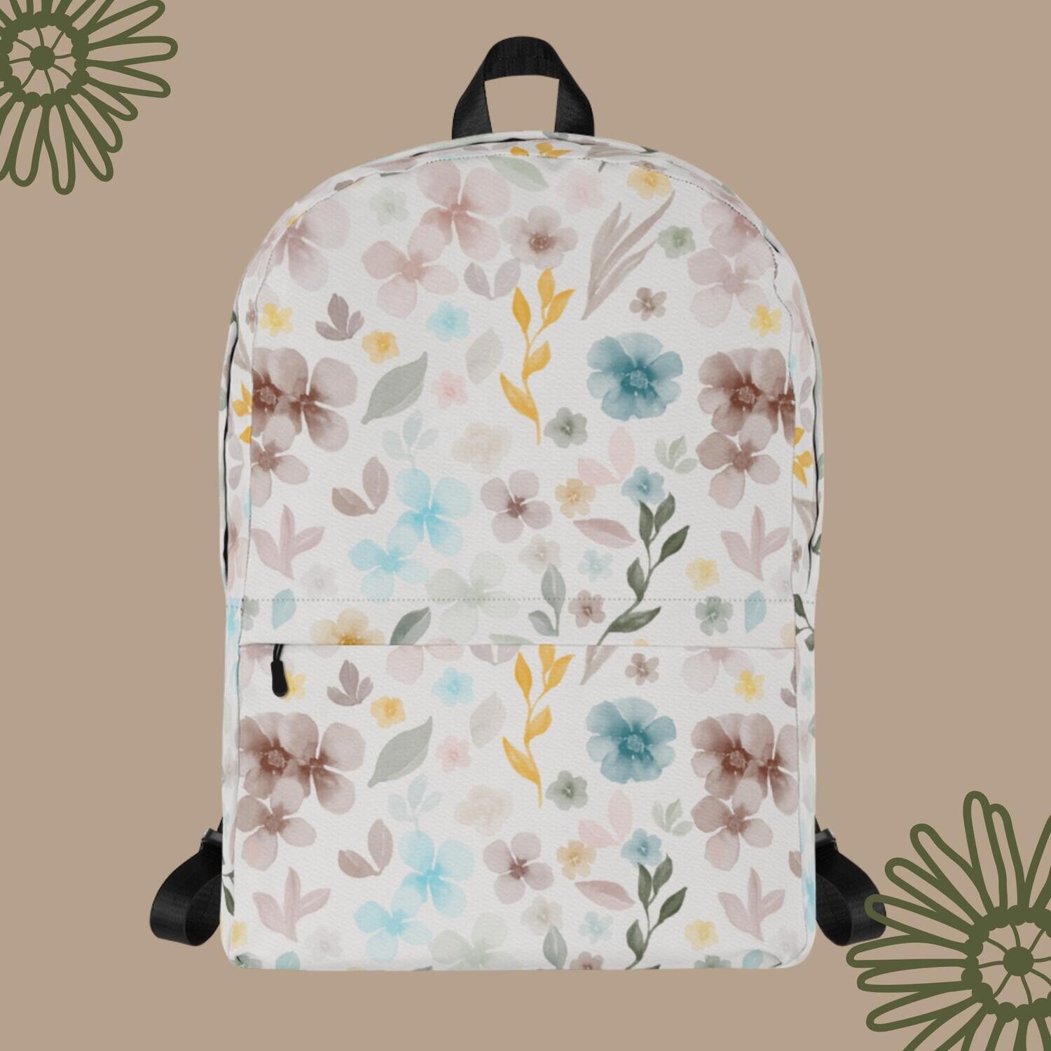 Boho Watercolor Florals Backpack