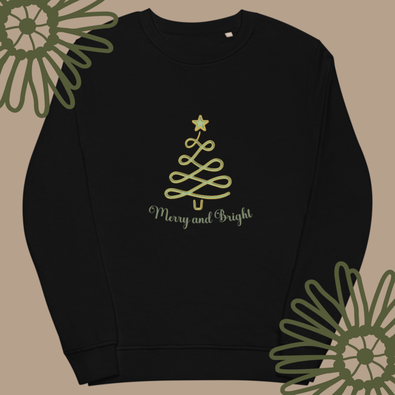 Merry and Bright Unisex organic sweatshirt