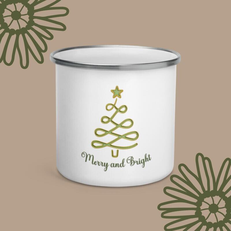 Merry and Bright Enamel Mug