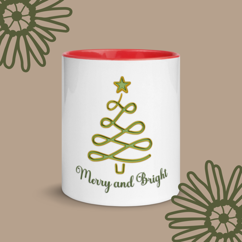 Merry and Bright Mug with Color Inside