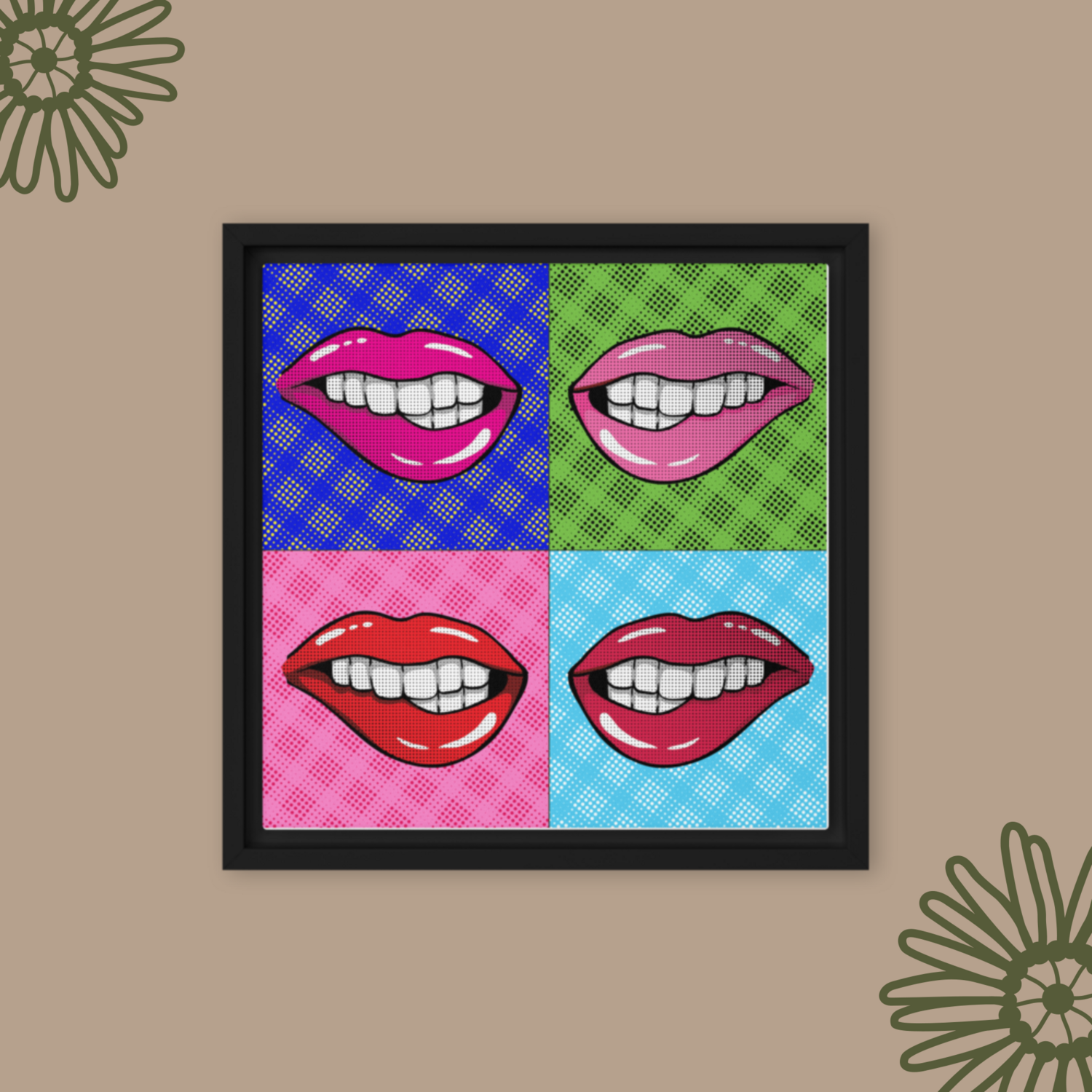 Pop Art Lips Framed canvas