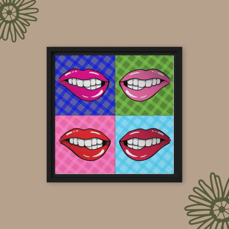 Pop Art Lips Framed canvas