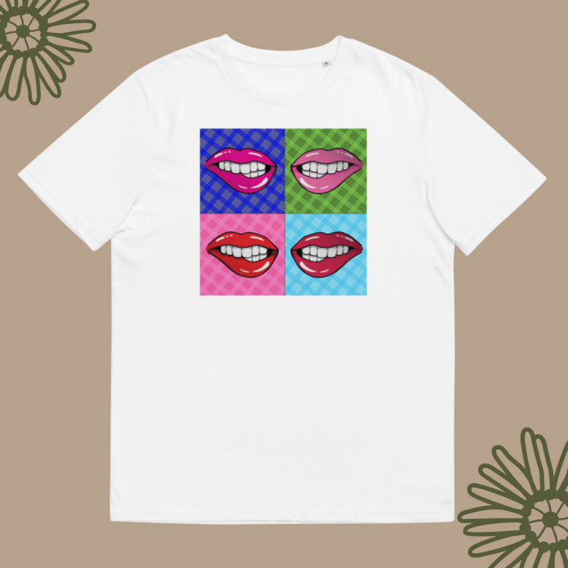 Pop Art Lips Unisex organic cotton t-shirt