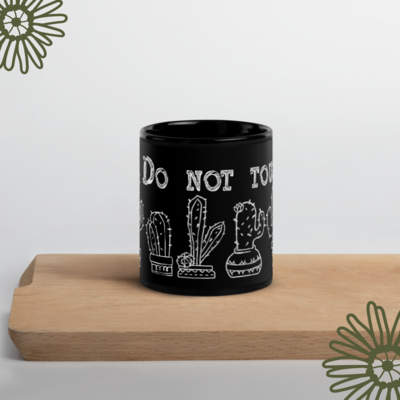 Do Not Touch Black Glossy Mug