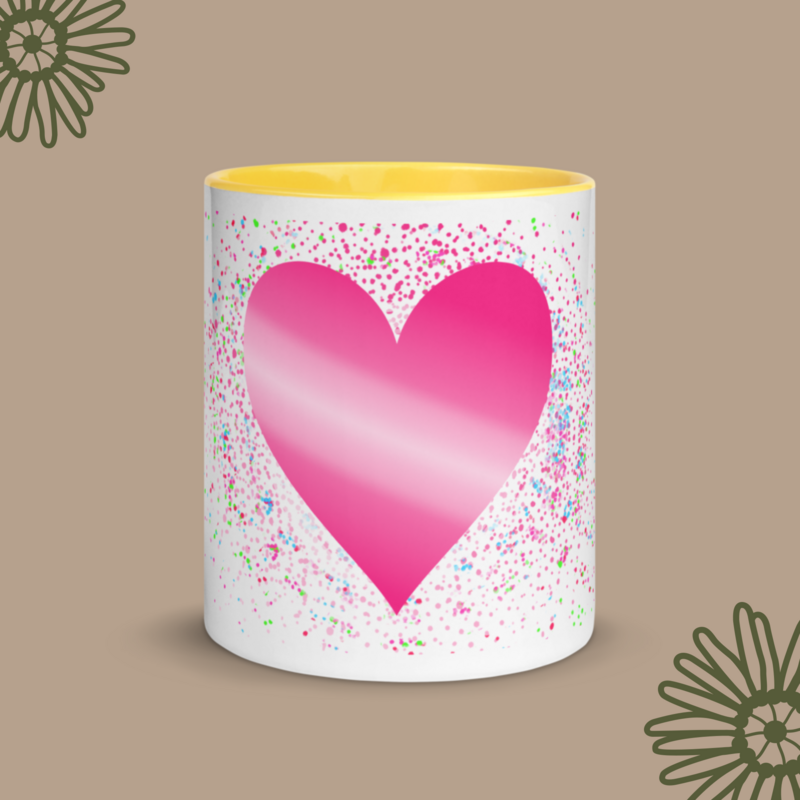 Ombre Heart Mug with Color Inside