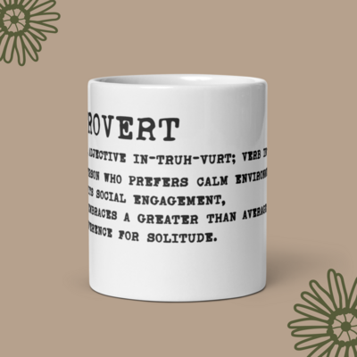 Introvert White glossy mug