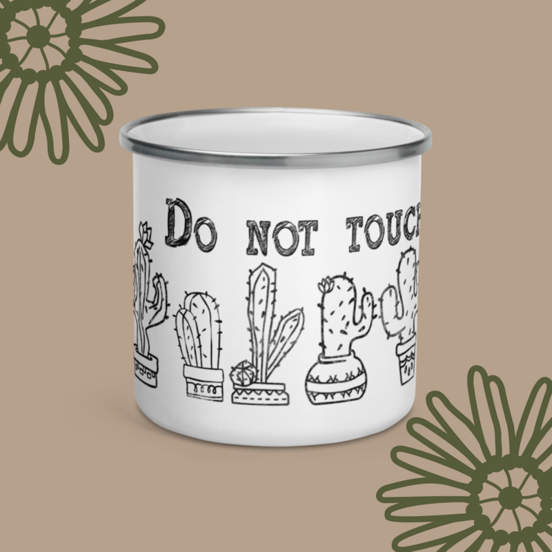 Do Not Touch Enamel Mug