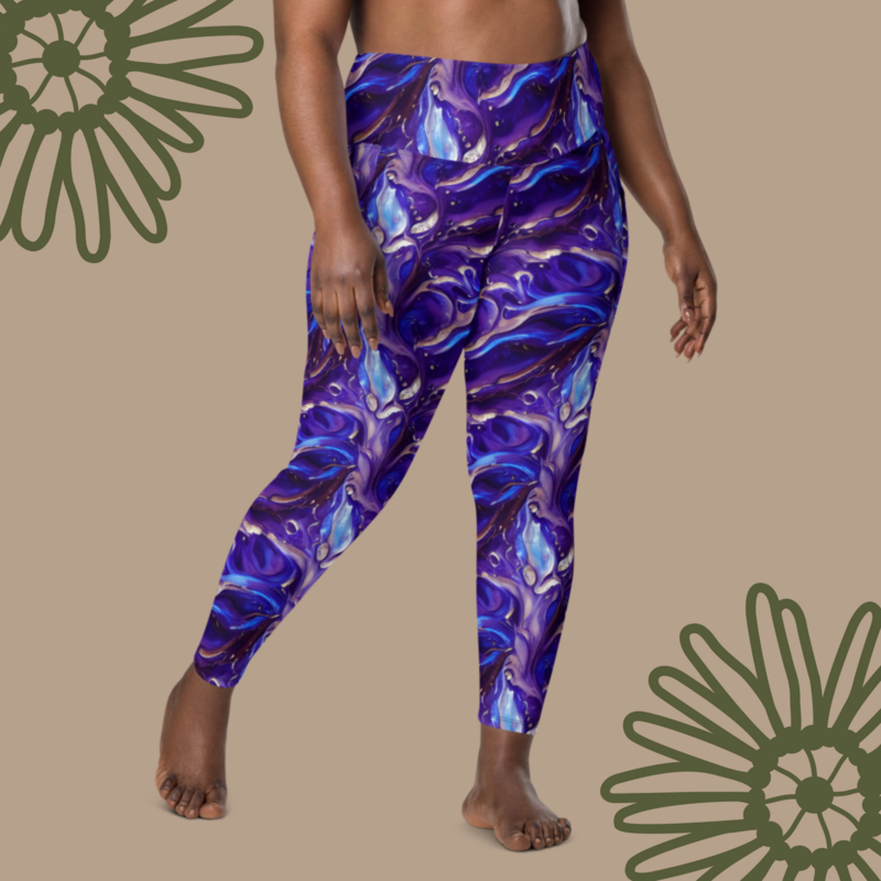 AI Acrylic Pour Leggings with pockets