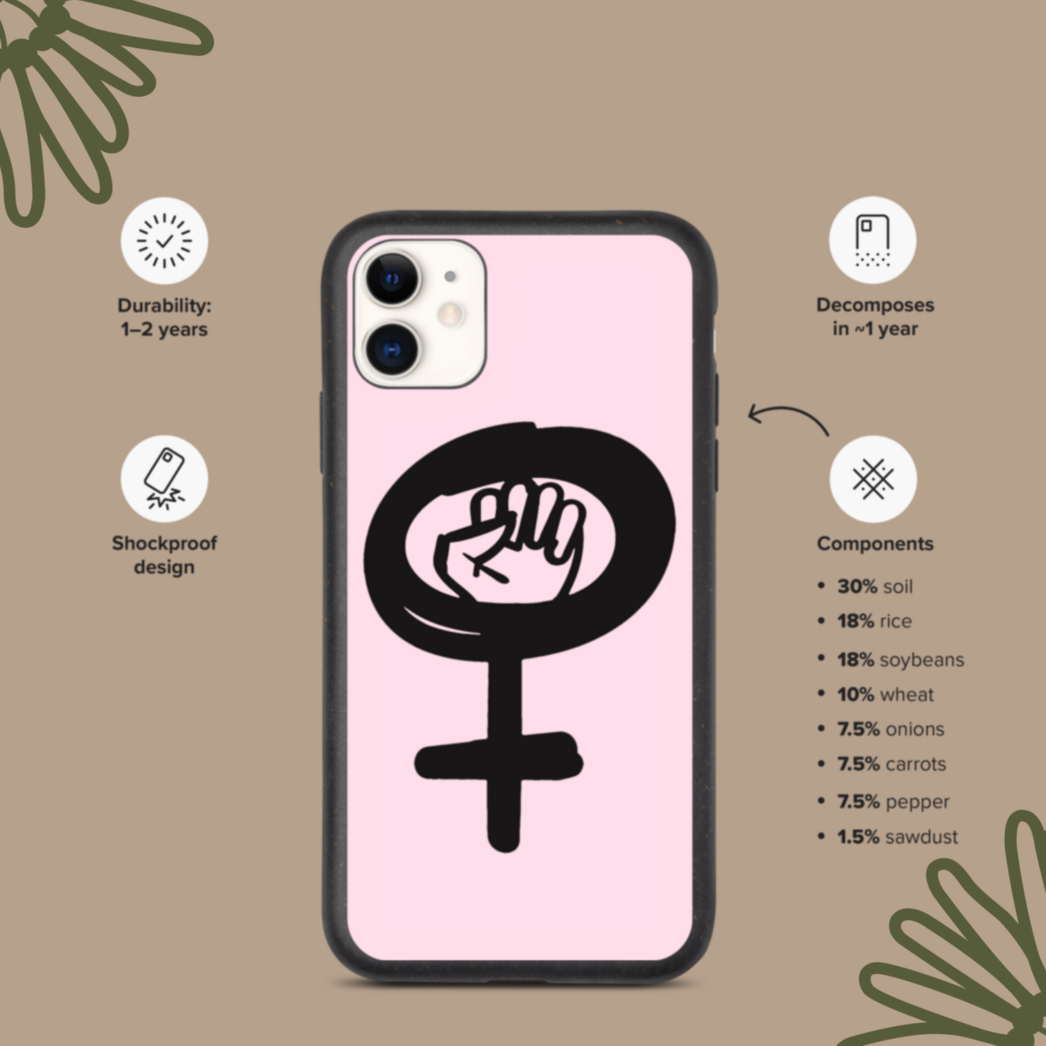 Feminist Symbol Speckled iPhone case
