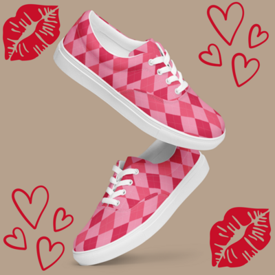 Valentine Argyle Women’s lace-up canvas shoes