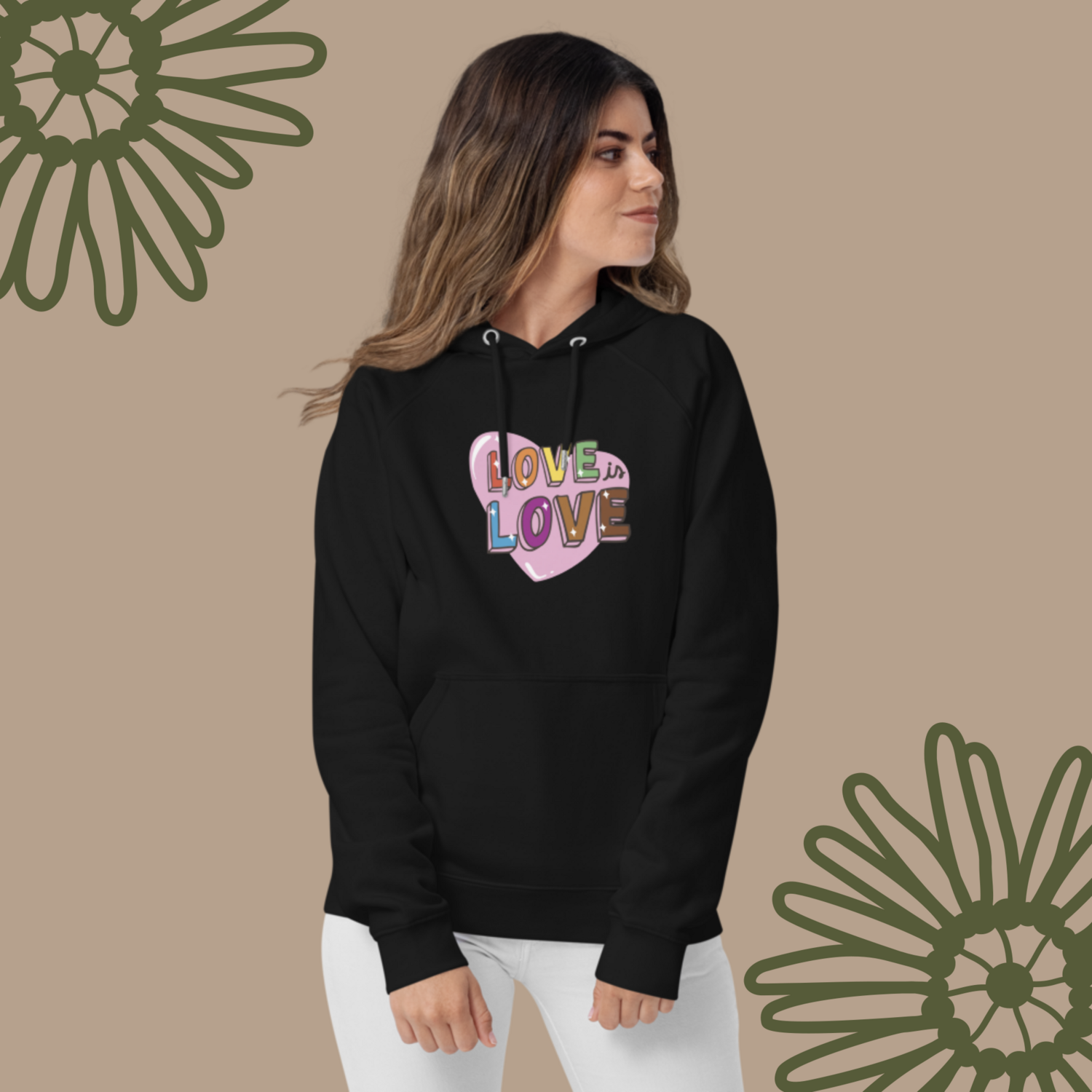 Love is Love eco raglan hoodie