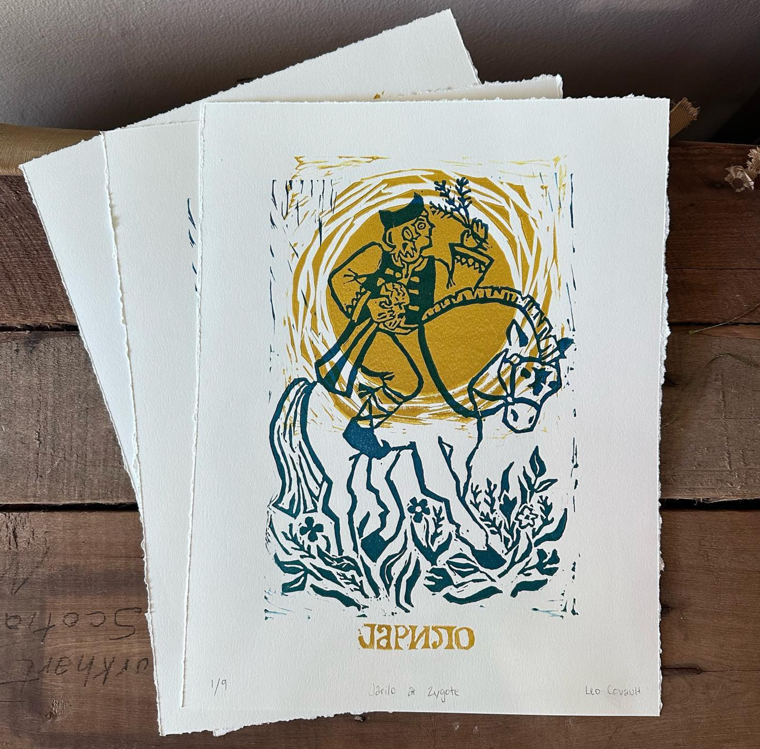 Jarilo Linocut Print