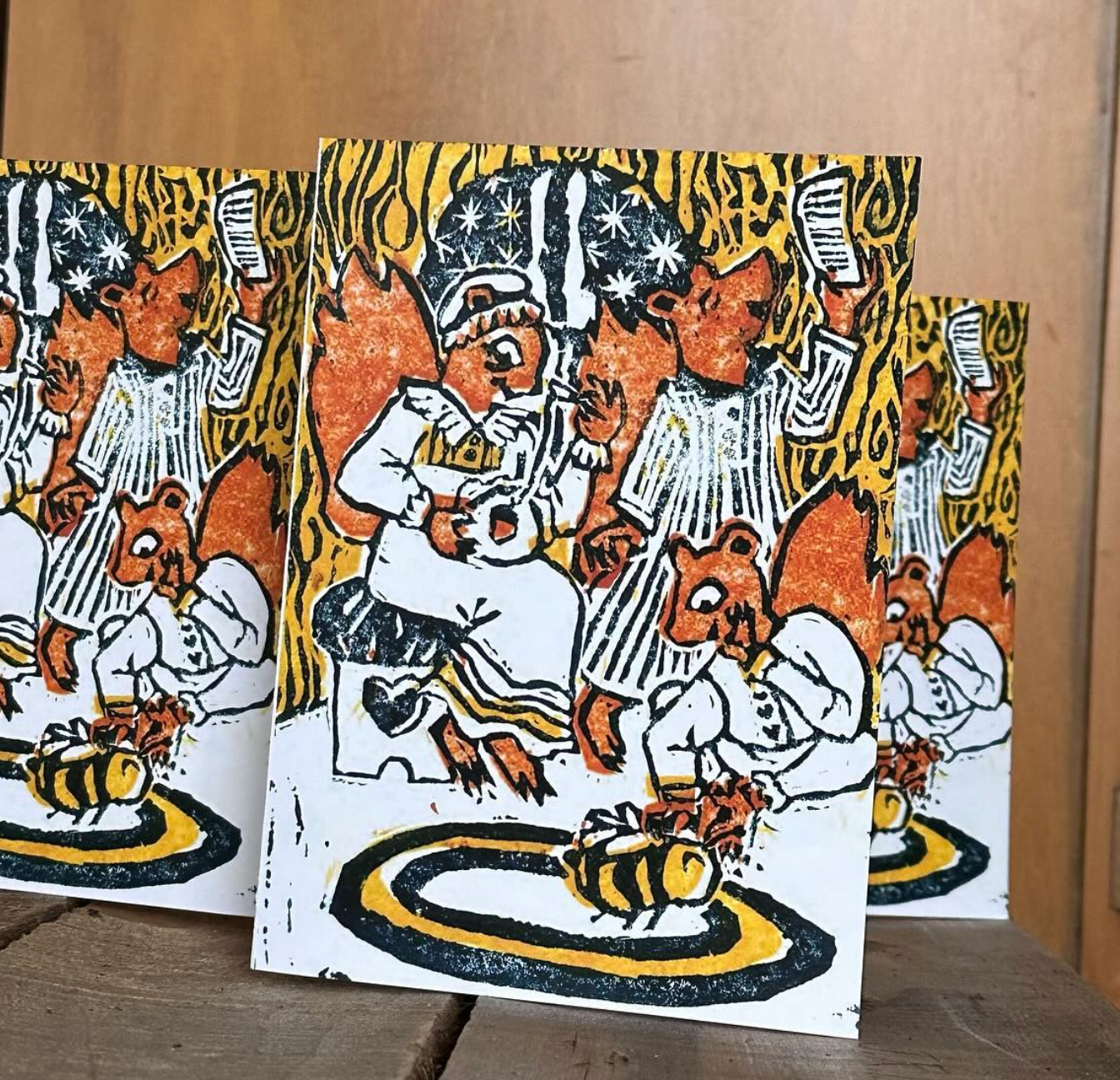 Squirrel Family Winter Card