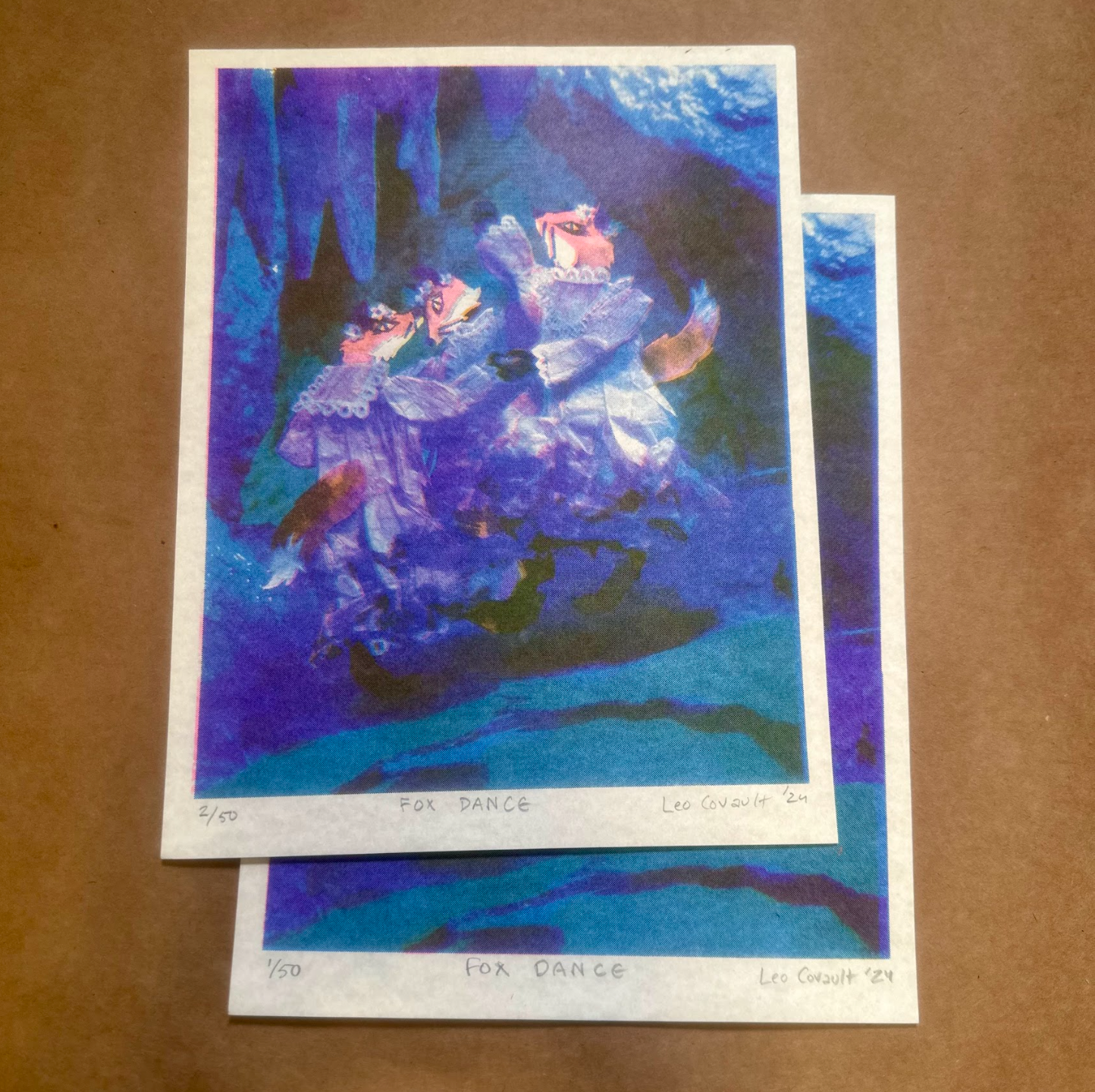 Foxes Riso Print