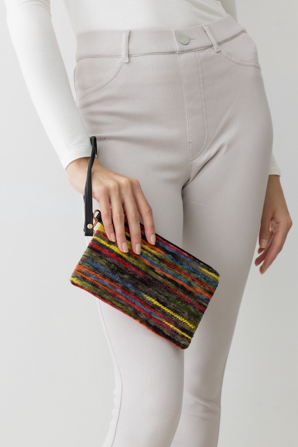 Rainbow Tone Yarn Wristlet