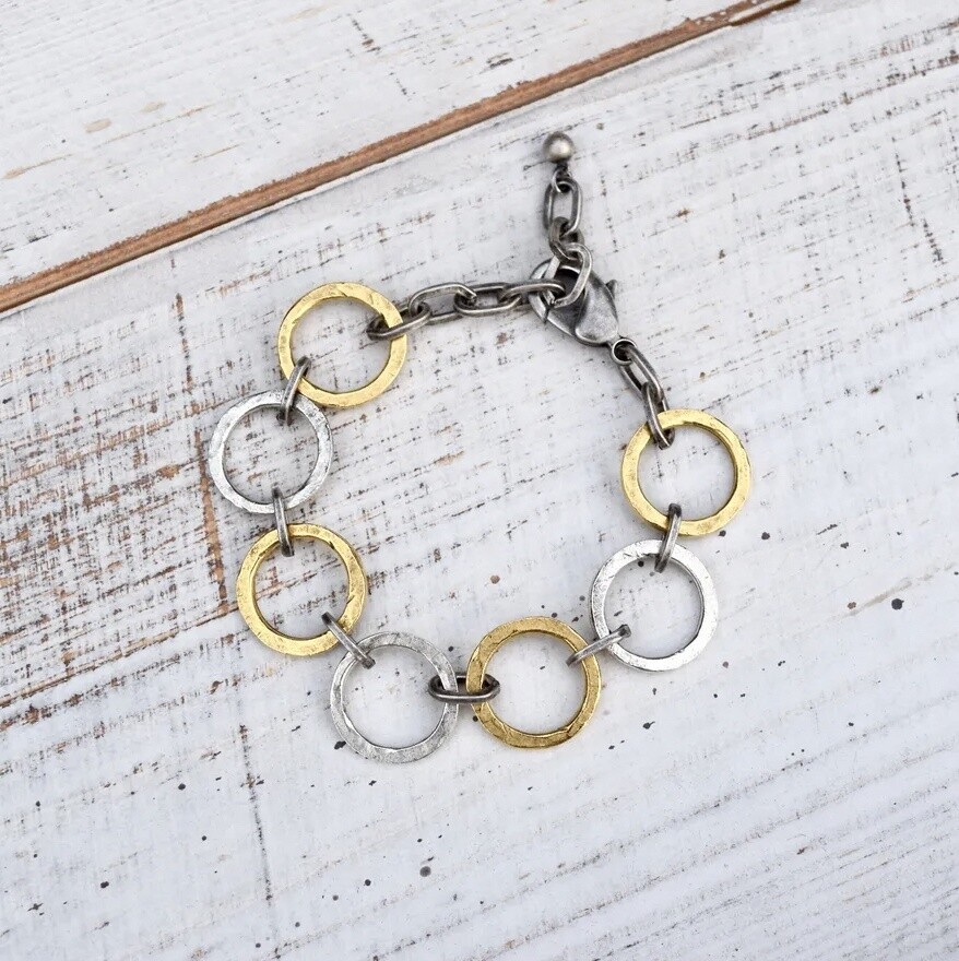 Silver &amp; Gold Circle Bracelet