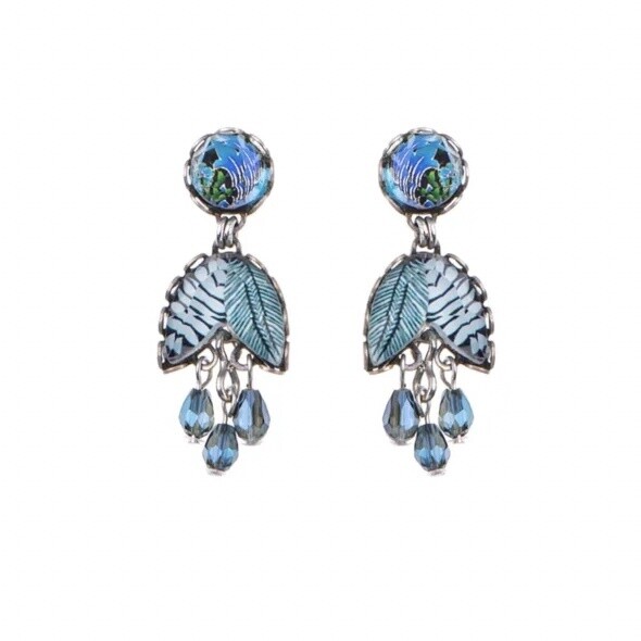 Nerida Blue Flower Earrings
